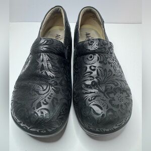 Alegria 'Kel-431' Black Leather Clogs Size EU40